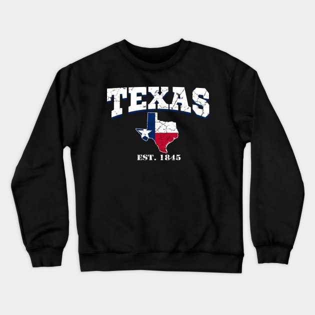 Texas Est. 1845 Crewneck Sweatshirt by Mila46